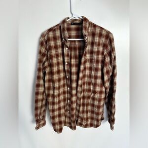 Brandy Melville Brown Plaid Shirt 100% Cotton